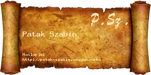 Patak Szabin névjegykártya